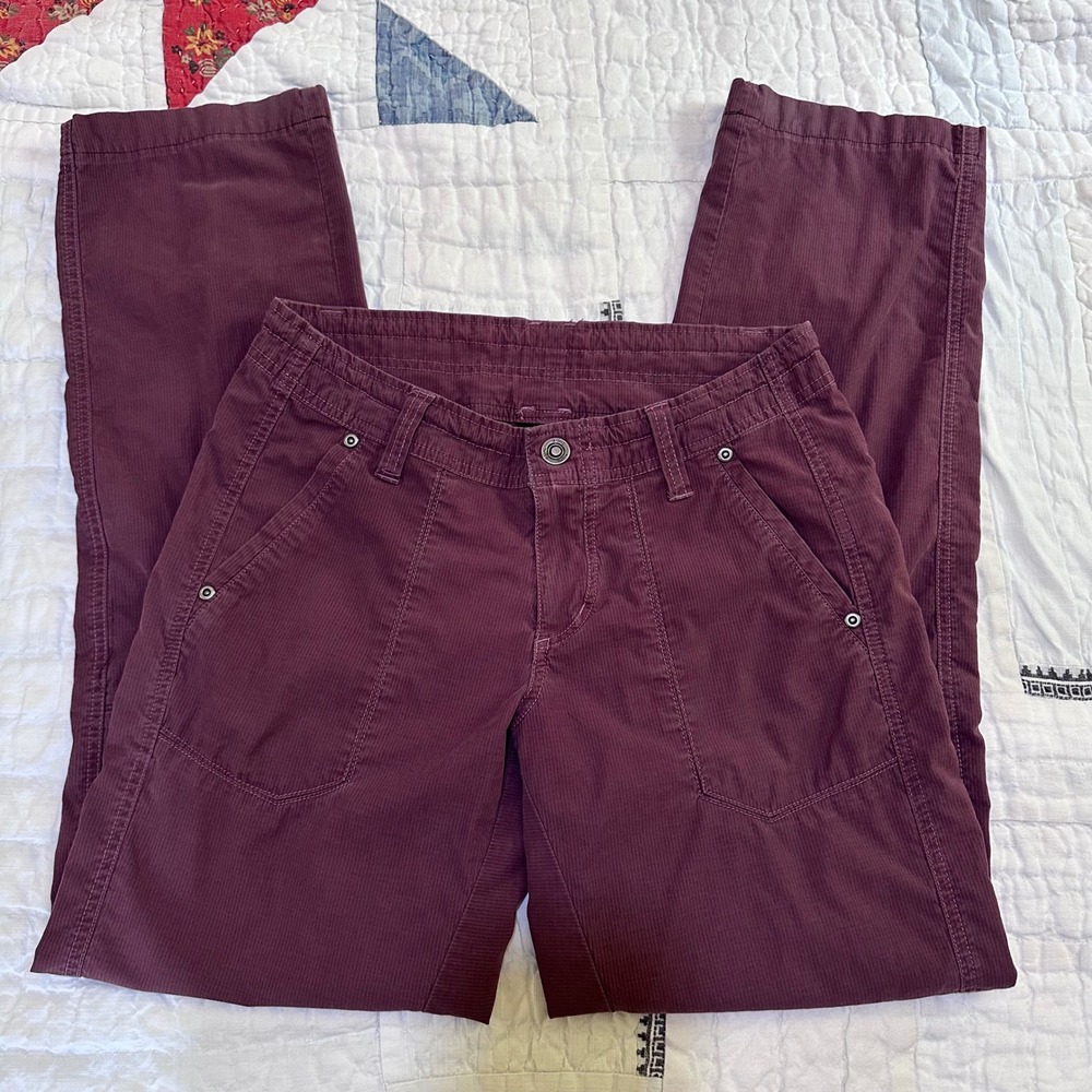Kuhl Corduroy Pants Burgundy Plum Fine Wale Utility Hiking 4 Reg